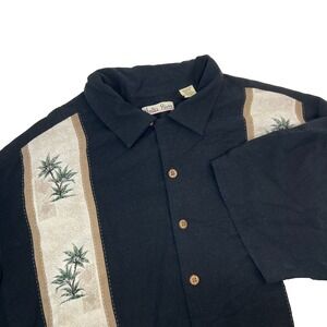 Hollis River‎ Shirt Mens 3XL Black Rayon Short Sleeve Shirt Palm Trees